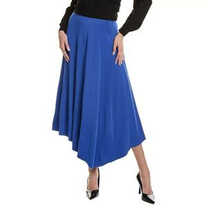 Lafayette 148 womens Asymmetric Hem Knit Midi Skirt size XXL Tile Blue Pull On